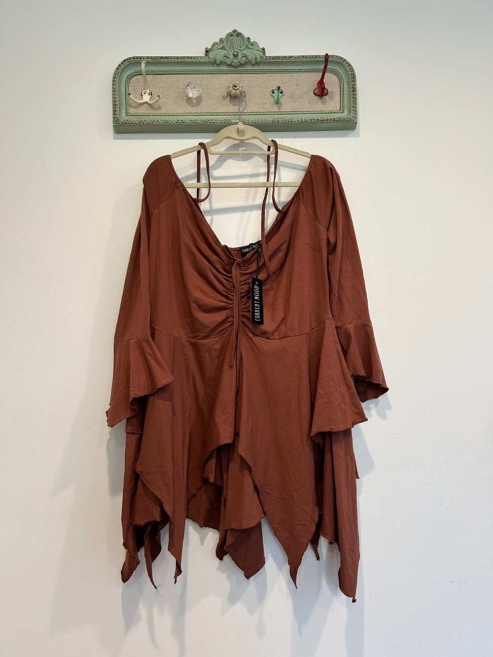 Current Mood Dolls Kill f is for fairy brown Gothic plus 3X mini dress new - Picture 4 of 5